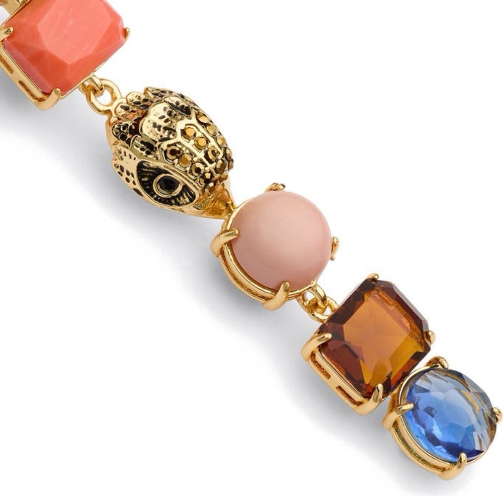 NEW KURT GEIGER LONDON Mixed Crystal & Semiprecious Stone Linear Drop Earrings - Picture 4 of 11